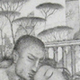 Sleeping Couple (detail), graphite on paper, 2007, 8″ x 10″