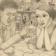 Conversation (detail), graphite on paper, 2008, 8″ x 10″